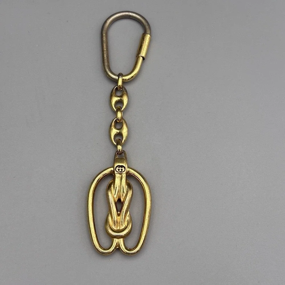 Vintage Gucci Keychain Gold Plated Mariner Knot Anniversary Edition Authentic